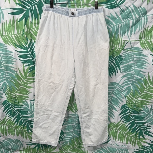 drapers & damons Pants - drapers & damons elastic waistband | washed look light blue | size M